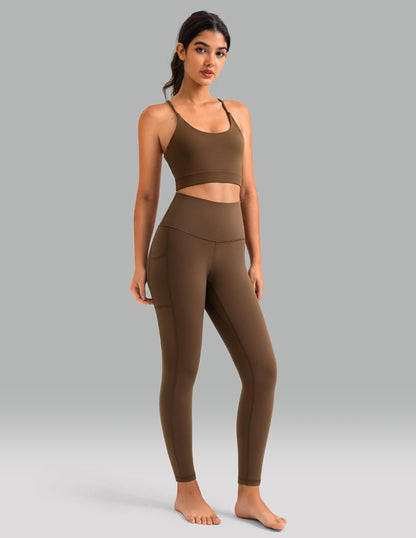 Women's High Waisted Yoga Pants 7/8 Length Leggings with Pockets