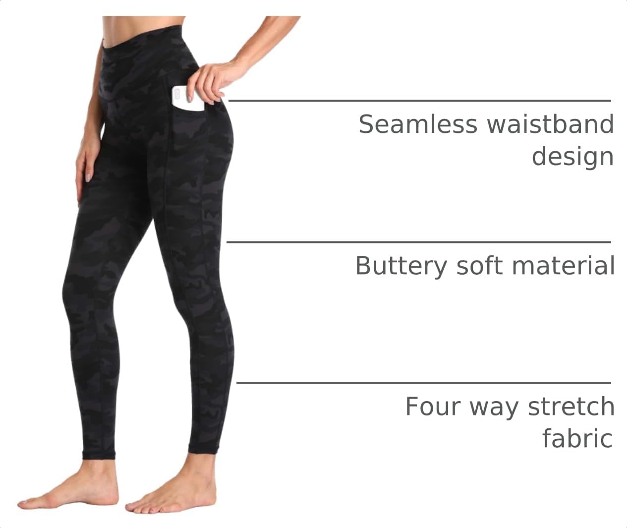 Women's High Waisted Yoga Pants 7/8 Length Leggings with Pockets