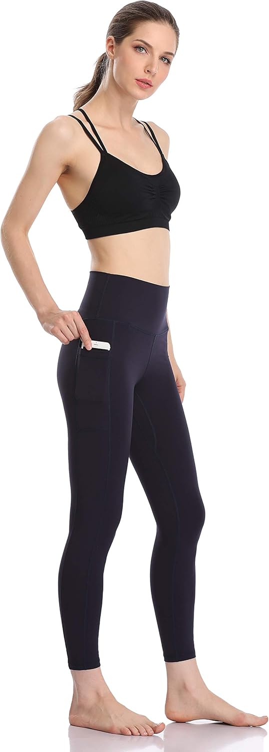 Women's High Waisted Yoga Pants 7/8 Length Leggings with Pockets
