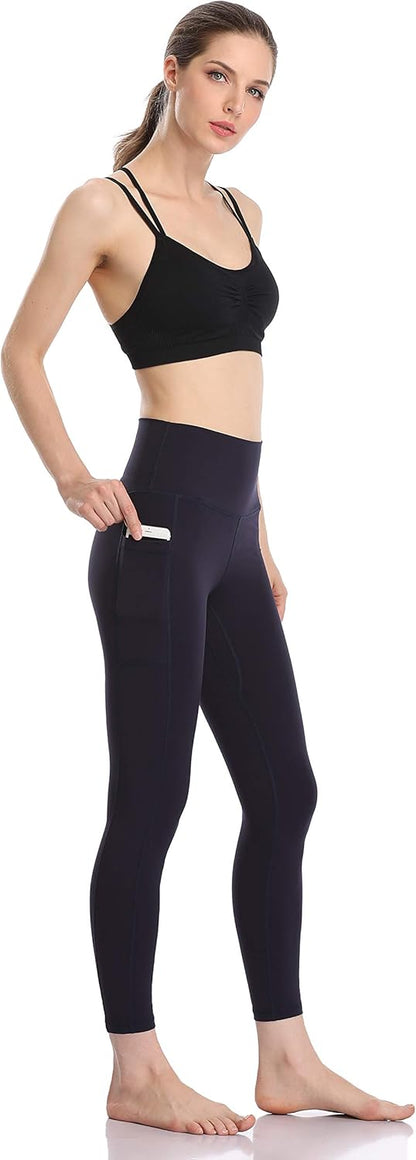 Women's High Waisted Yoga Pants 7/8 Length Leggings with Pockets
