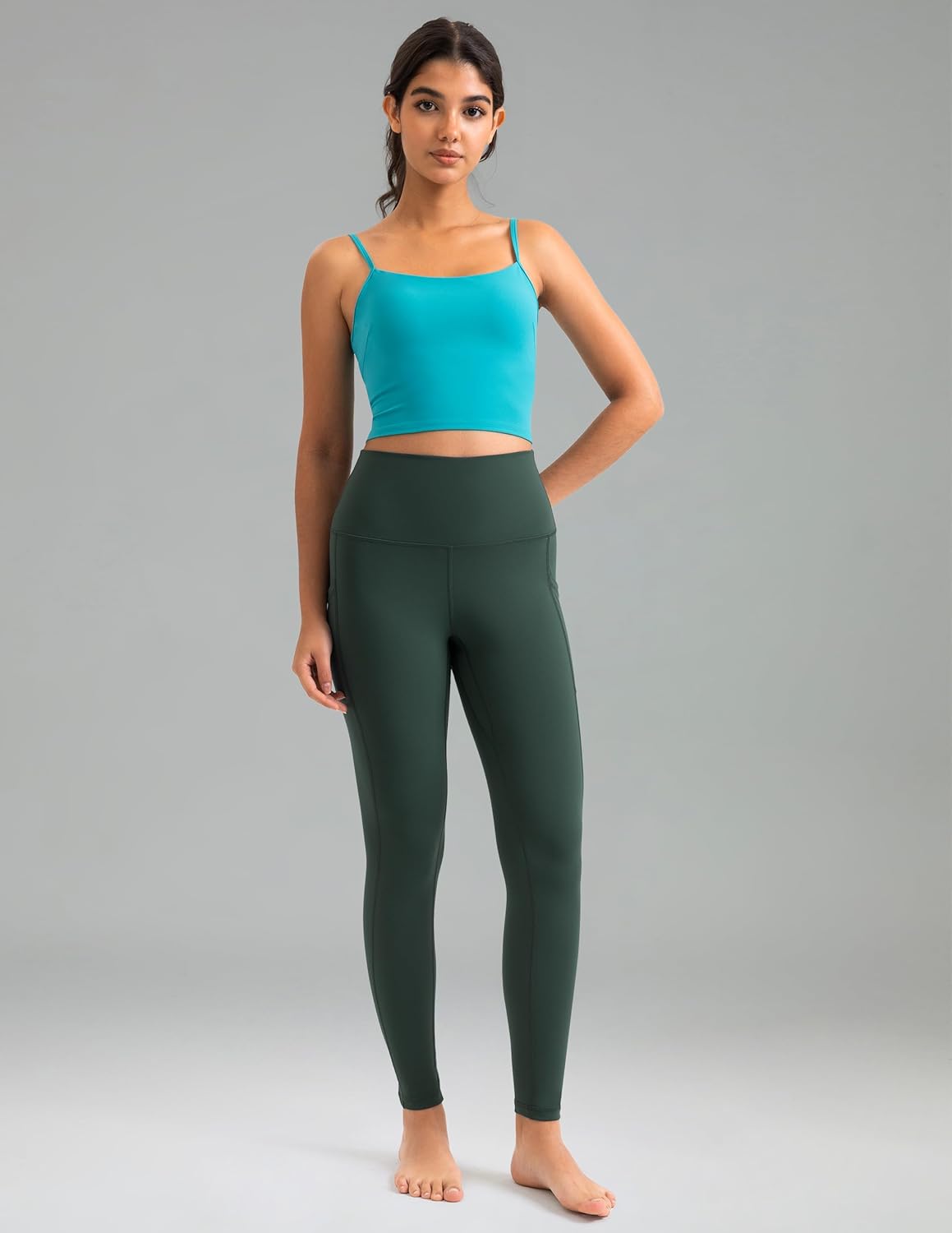 Women's High Waisted Yoga Pants 7/8 Length Leggings with Pockets