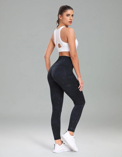 Women's High Waisted Yoga Pants 7/8 Length Leggings with Pockets