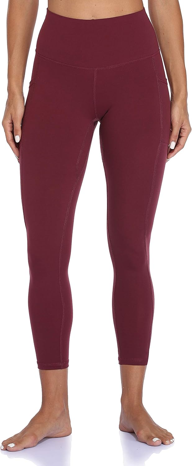 Women's High Waisted Yoga Pants 7/8 Length Leggings with Pockets