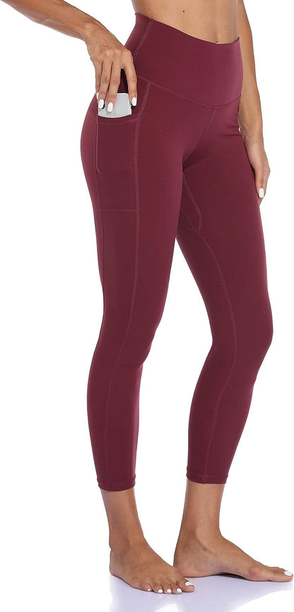 Women's High Waisted Yoga Pants 7/8 Length Leggings with Pockets