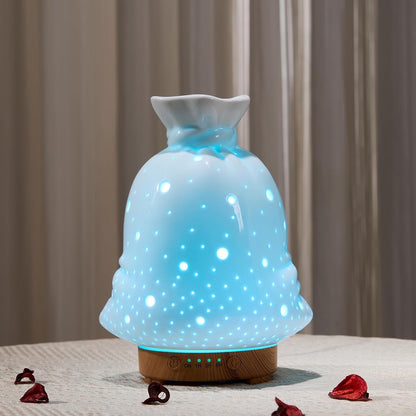 Essential Oil Diffuser Hand Blown Glass Aromatherapy Diffuser - Ultrasonic Cool Mist Scent Aroma Diffuser, Whisper Quiet with Auto Shut-Off, Timer Setting &7 Colors Night Light for Home