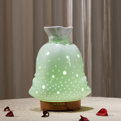 Essential Oil Diffuser Hand Blown Glass Aromatherapy Diffuser - Ultrasonic Cool Mist Scent Aroma Diffuser, Whisper Quiet with Auto Shut-Off, Timer Setting &7 Colors Night Light for Home