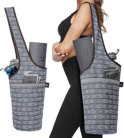Canvas Yoga Mat Bag Fits Most Mats Yoga Bag with Large Storage Pockets to Hold More Accessories Ideal for Pilates Workout Gifts & Travel