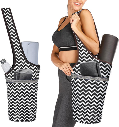 Canvas Yoga Mat Bag Fits Most Mats Yoga Bag with Large Storage Pockets to Hold More Accessories Ideal for Pilates Workout Gifts & Travel