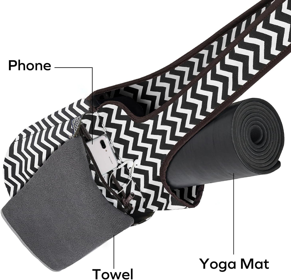 Canvas Yoga Mat Bag Fits Most Mats Yoga Bag with Large Storage Pockets to Hold More Accessories Ideal for Pilates Workout Gifts & Travel