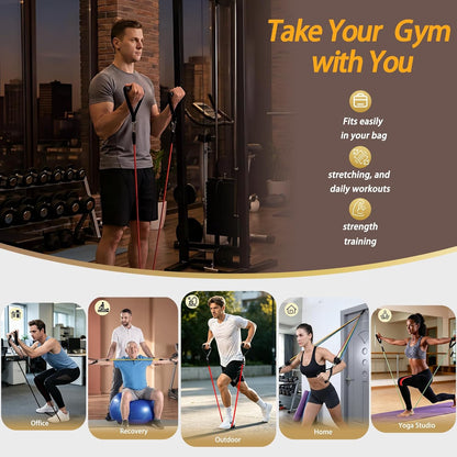 Resistance Bands with Handles, Workout Bands, Exercise Resistance Bands Set for Men & Women, Fitness Bands for Resistance Training, Physical Therapy, Home Workout Set