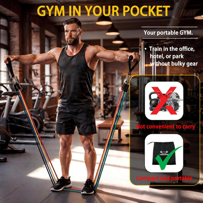 Resistance Bands with Handles, Workout Bands, Exercise Resistance Bands Set for Men & Women, Fitness Bands for Resistance Training, Physical Therapy, Home Workout Set