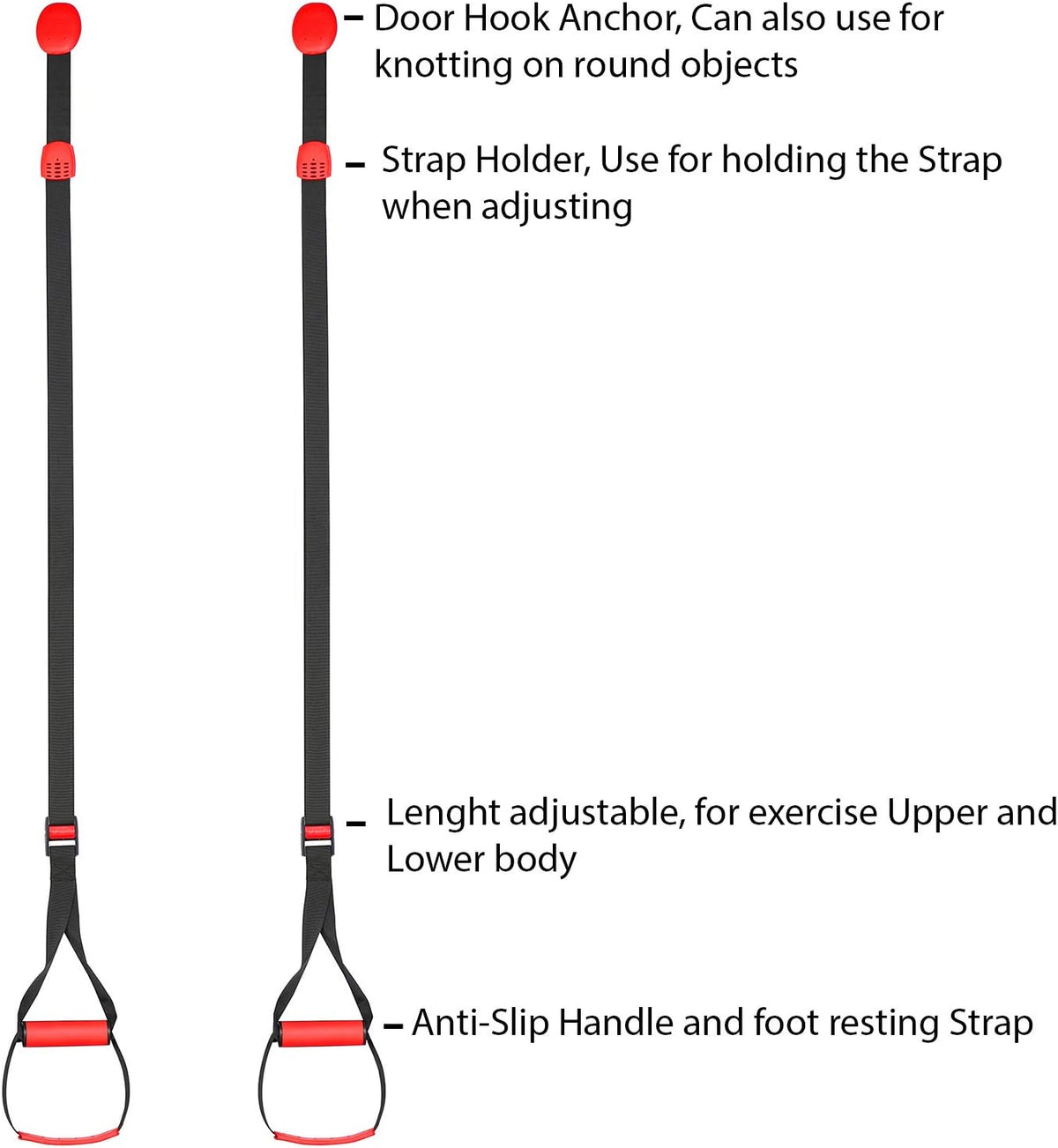 Training All-in-One Suspension Trainer Exercise Equipment Bundle,Bodyweight Fitness Resistance Trainer Kit with Pro Straps for Door Pull up Bar, Anchor Point for Complete Body Workouts V1