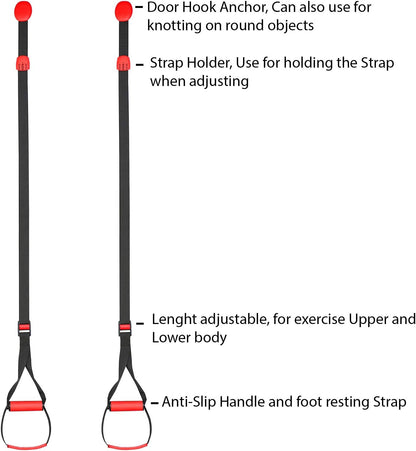 Training All-in-One Suspension Trainer Exercise Equipment Bundle,Bodyweight Fitness Resistance Trainer Kit with Pro Straps for Door Pull up Bar, Anchor Point for Complete Body Workouts V1