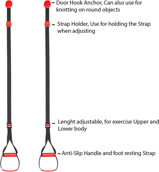 Training All-in-One Suspension Trainer Exercise Equipment Bundle,Bodyweight Fitness Resistance Trainer Kit with Pro Straps for Door Pull up Bar, Anchor Point for Complete Body Workouts V1
