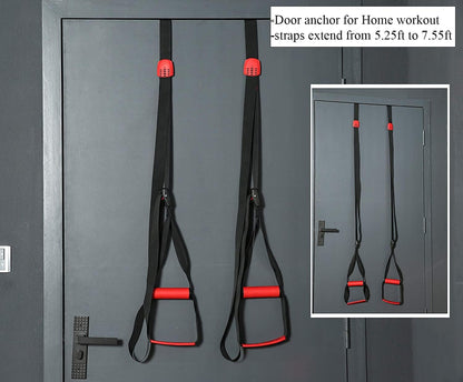 Training All-in-One Suspension Trainer Exercise Equipment Bundle,Bodyweight Fitness Resistance Trainer Kit with Pro Straps for Door Pull up Bar, Anchor Point for Complete Body Workouts V1