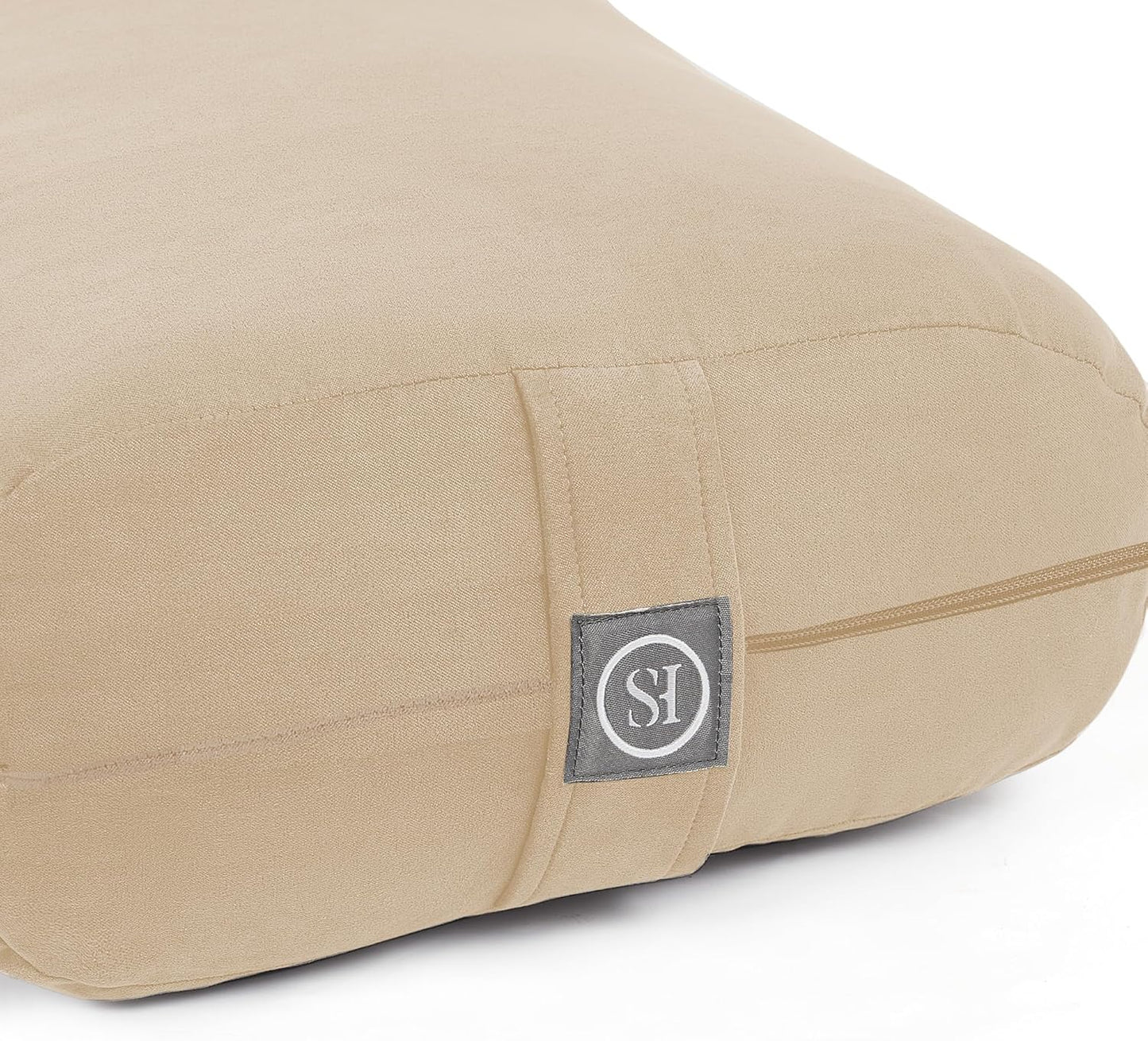 Meditation Cushion Bolster Pillow for Restorative Yoga – Supportive Cushion for Meditation, Pilates, and Relaxation – Filled with Buckwheat Hulls - Removable Cover