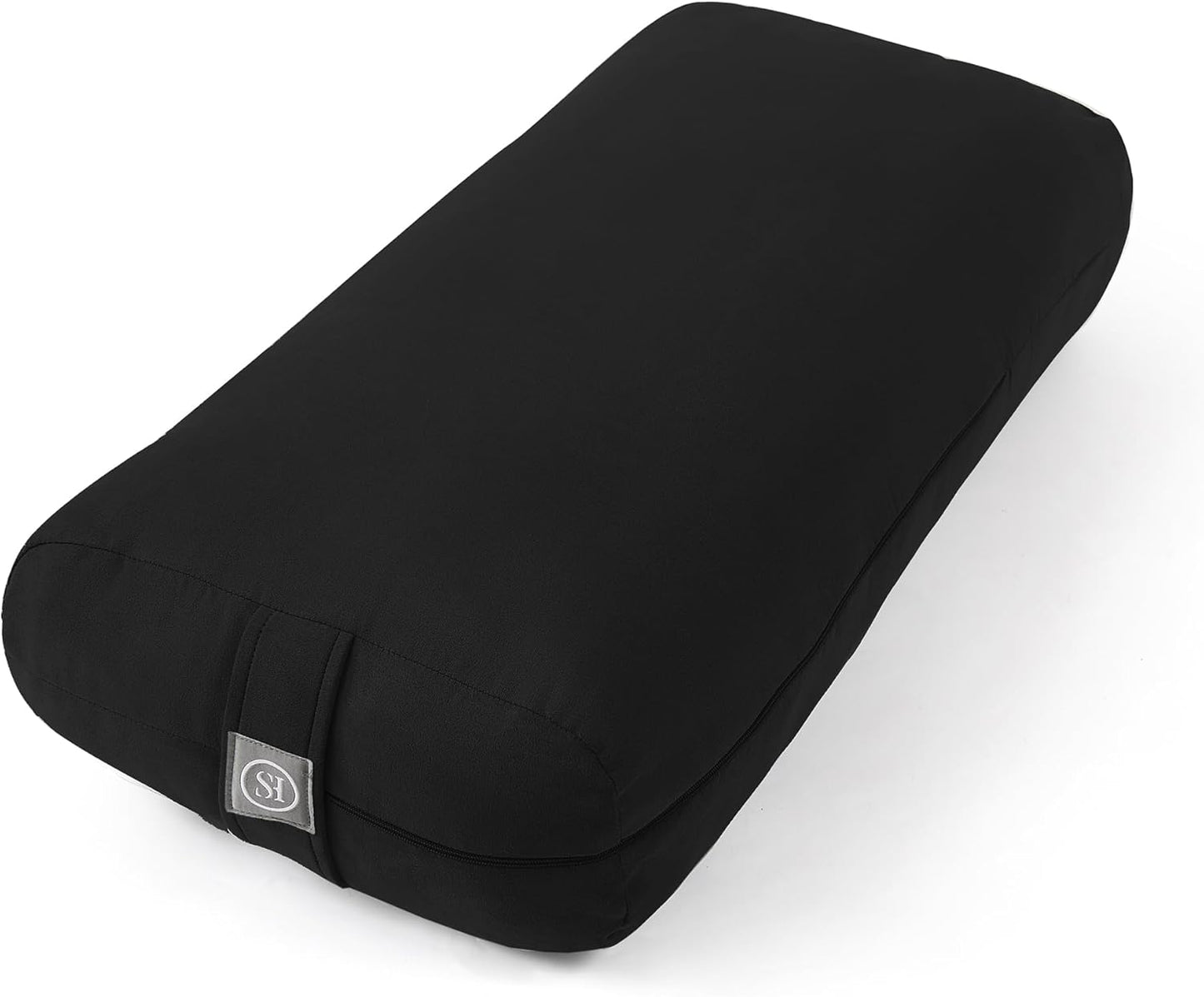 Meditation Cushion Bolster Pillow for Restorative Yoga – Supportive Cushion for Meditation, Pilates, and Relaxation – Filled with Buckwheat Hulls - Removable Cover