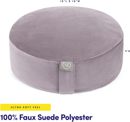 Meditation Cushion Bolster Pillow for Restorative Yoga – Supportive Cushion for Meditation, Pilates, and Relaxation – Filled with Buckwheat Hulls - Removable Cover