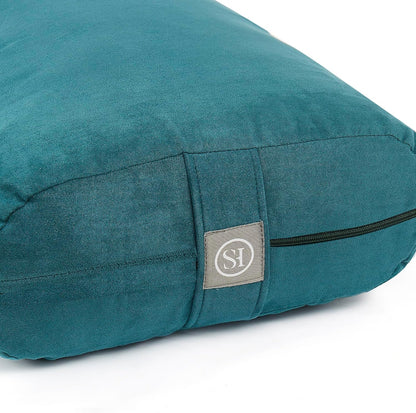 Meditation Cushion Bolster Pillow for Restorative Yoga – Supportive Cushion for Meditation, Pilates, and Relaxation – Filled with Buckwheat Hulls - Removable Cover