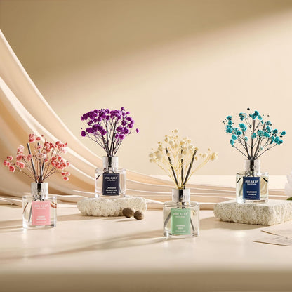 Reed Diffuser Set,3.38 fl oz (100 ml) - Clean Linen Oil Diffusers with 8 Reed Sticks,Home Fragrance Reed Diffuser for Bathroom Shelf Decor