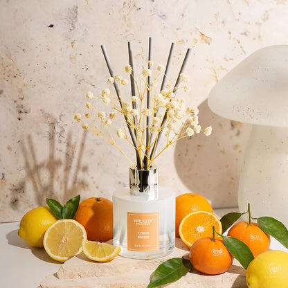 Reed Diffuser Set,3.38 fl oz (100 ml) - Clean Linen Oil Diffusers with 8 Reed Sticks,Home Fragrance Reed Diffuser for Bathroom Shelf Decor