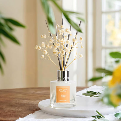 Reed Diffuser Set,3.38 fl oz (100 ml) - Clean Linen Oil Diffusers with 8 Reed Sticks,Home Fragrance Reed Diffuser for Bathroom Shelf Decor
