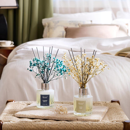 Reed Diffuser Set,3.38 fl oz (100 ml) - Clean Linen Oil Diffusers with 8 Reed Sticks,Home Fragrance Reed Diffuser for Bathroom Shelf Decor