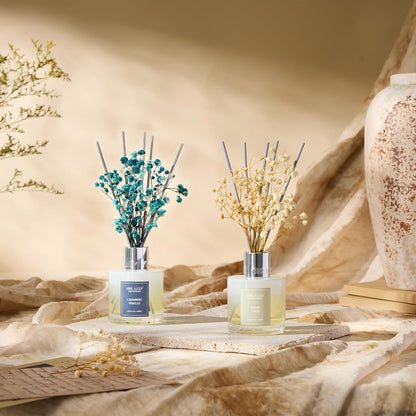 Reed Diffuser Set,3.38 fl oz (100 ml) - Clean Linen Oil Diffusers with 8 Reed Sticks,Home Fragrance Reed Diffuser for Bathroom Shelf Decor