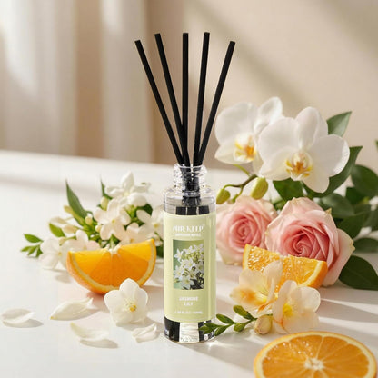 Reed Diffuser Set,3.38 fl oz (100 ml) - Clean Linen Oil Diffusers with 8 Reed Sticks,Home Fragrance Reed Diffuser for Bathroom Shelf Decor