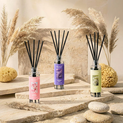 Reed Diffuser Set,3.38 fl oz (100 ml) - Clean Linen Oil Diffusers with 8 Reed Sticks,Home Fragrance Reed Diffuser for Bathroom Shelf Decor