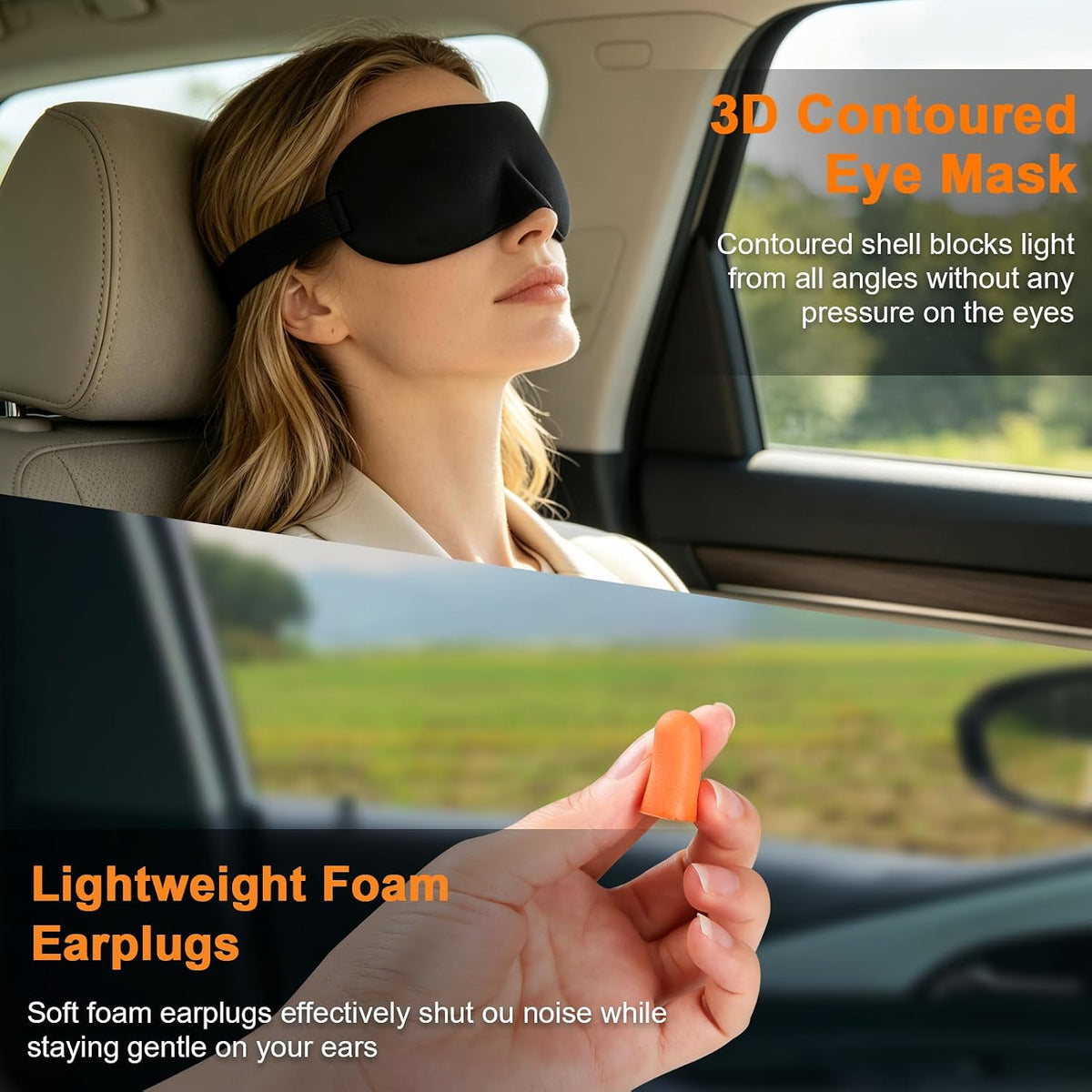 Travel Pillow - Hooded Neck Pillow Airplane Memory Foam Filling
