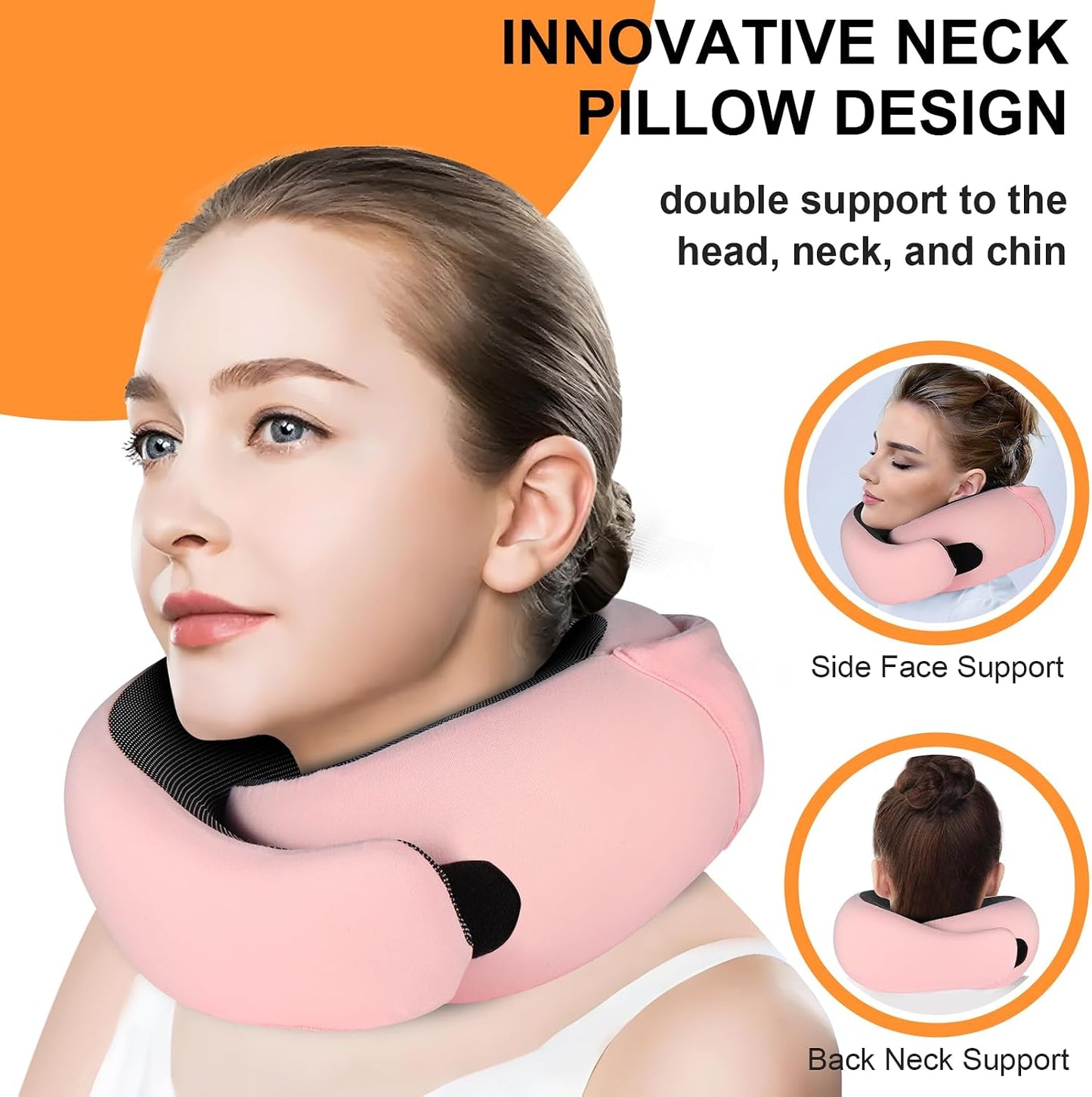 Travel Pillow - Hooded Neck Pillow Airplane Memory Foam Filling