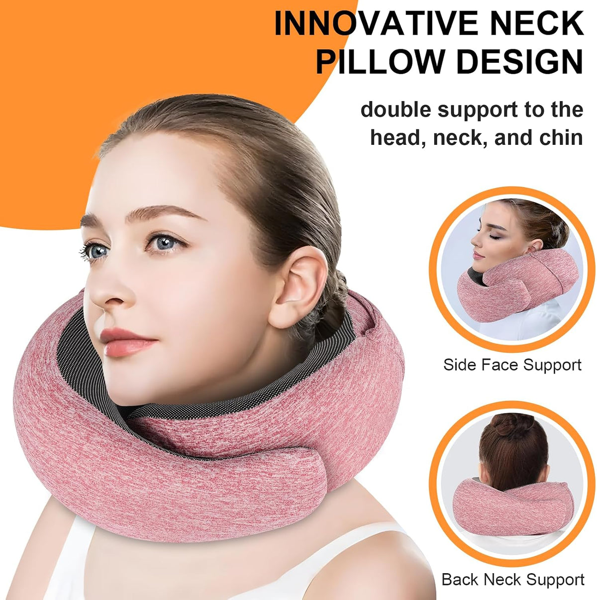 Travel Pillow - Hooded Neck Pillow Airplane Memory Foam Filling