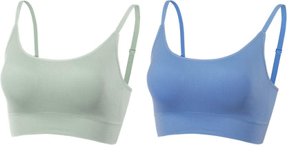 AMRIY Womens Sports Bras for Women Light Support Padded Workout Bras for Women Supportive Seamless Women's Wireless Yoga Bra