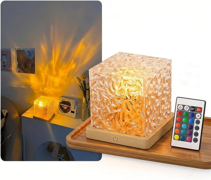 Ocean Wave Projector Light - 16-Color Luminorthe Cube Lamp with Remote, 3D Holographic Water Ripple Romantic Ambient Lighting for Child's Room, Meditation, Relaxation & Night Light