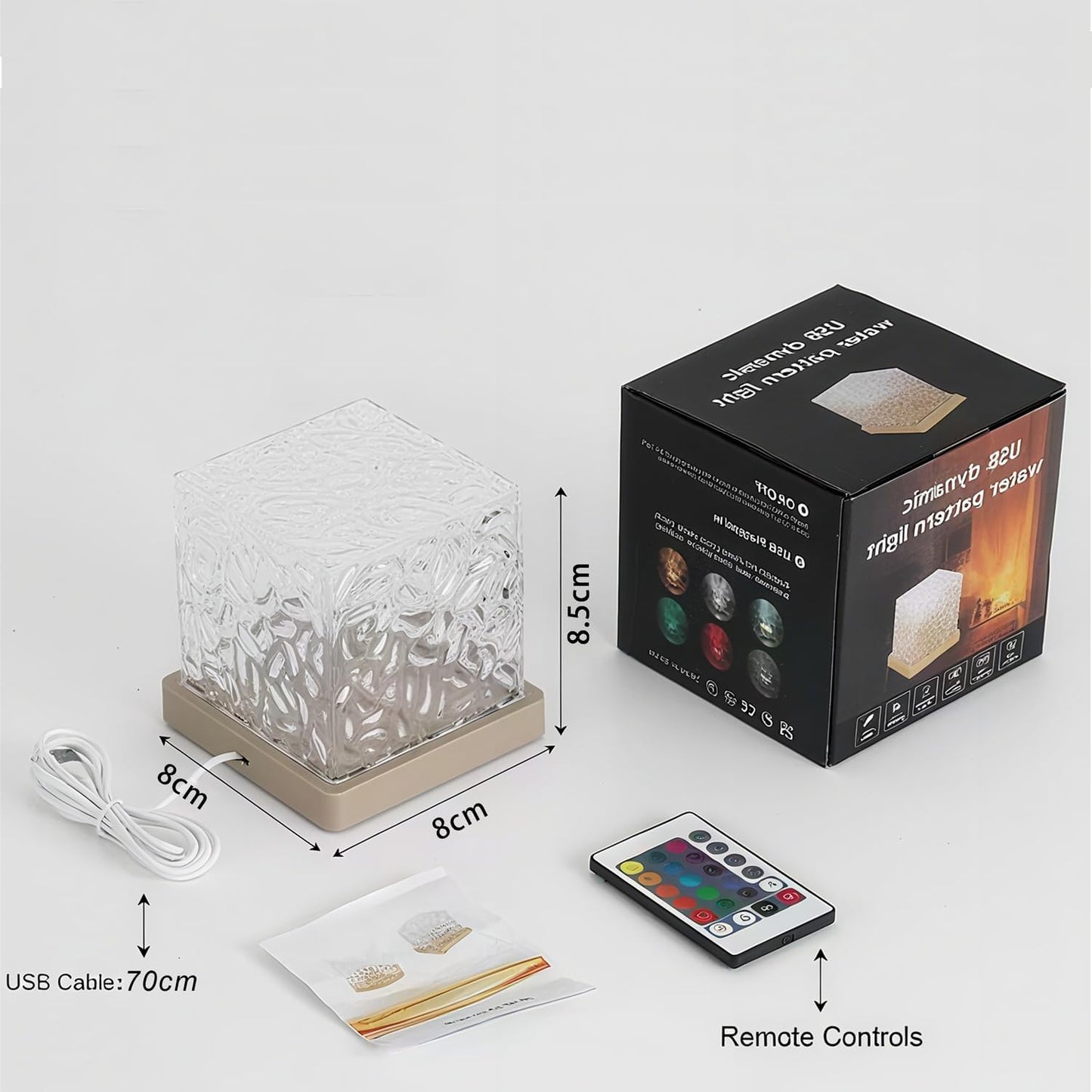 Ocean Wave Projector Light - 16-Color Luminorthe Cube Lamp with Remote, 3D Holographic Water Ripple Romantic Ambient Lighting for Child's Room, Meditation, Relaxation & Night Light