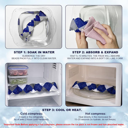 Reusable Cooling Neck Ice Pack Wrap, Ice Pack for Neck with 2 Cold Pads