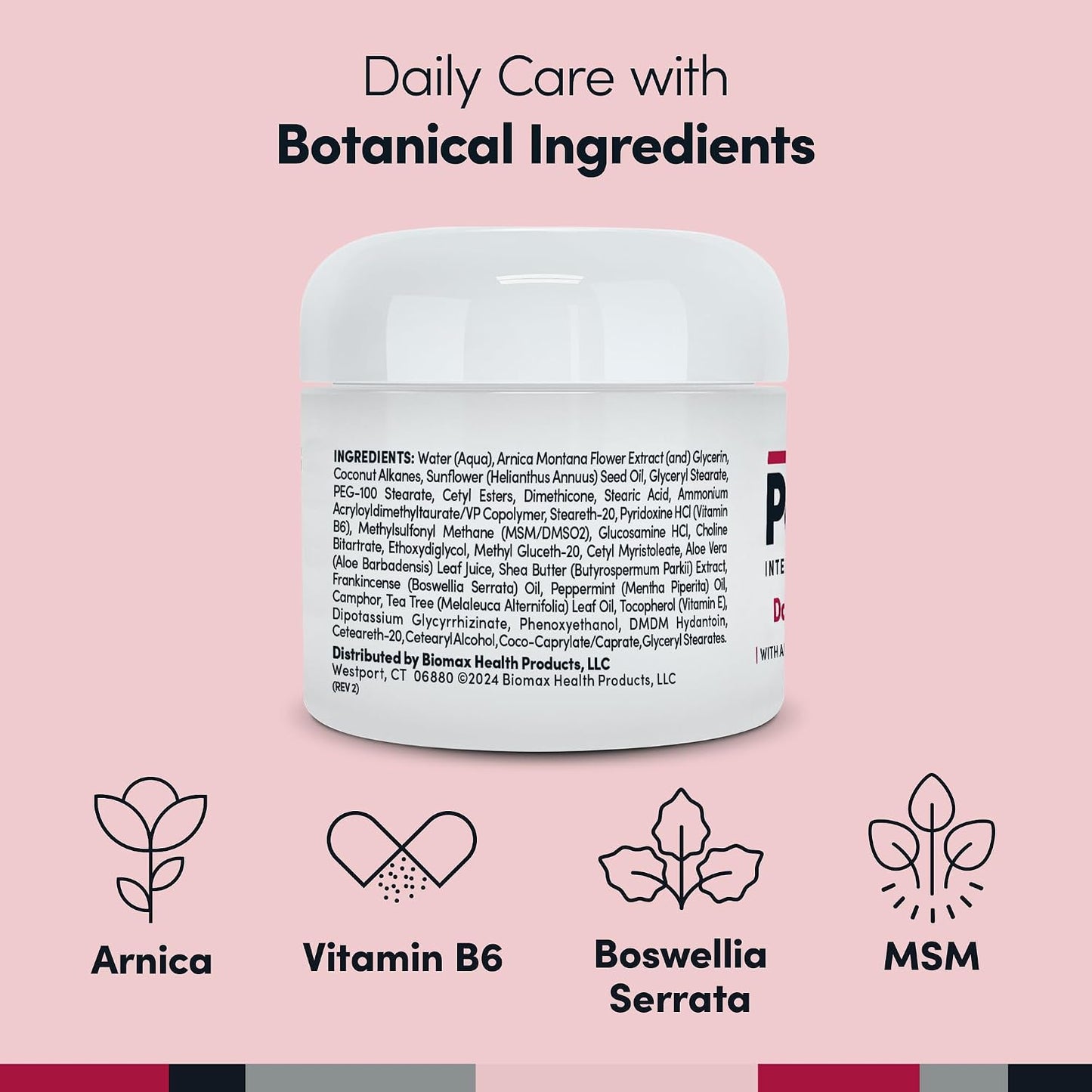 Daily Joint & Muscle Care Cream – Soothing Botanical Formula with Arnica, Vitamin B6 & MSM – Lightweight Fast-Absorbing Cream for Everyday Movement - Non-Greasy - Light Scent- 2 oz