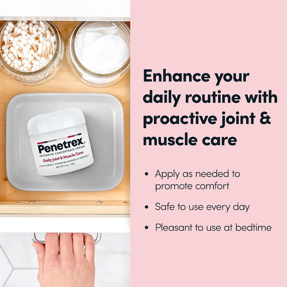 Daily Joint & Muscle Care Cream – Soothing Botanical Formula with Arnica, Vitamin B6 & MSM – Lightweight Fast-Absorbing Cream for Everyday Movement - Non-Greasy - Light Scent- 2 oz