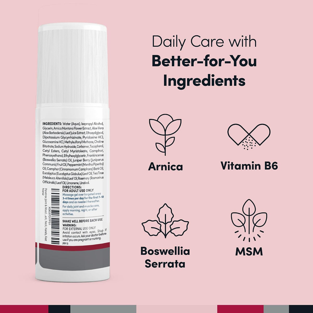 Daily Joint & Muscle Care Cream – Soothing Botanical Formula with Arnica, Vitamin B6 & MSM – Lightweight Fast-Absorbing Cream for Everyday Movement - Non-Greasy - Light Scent- 2 oz