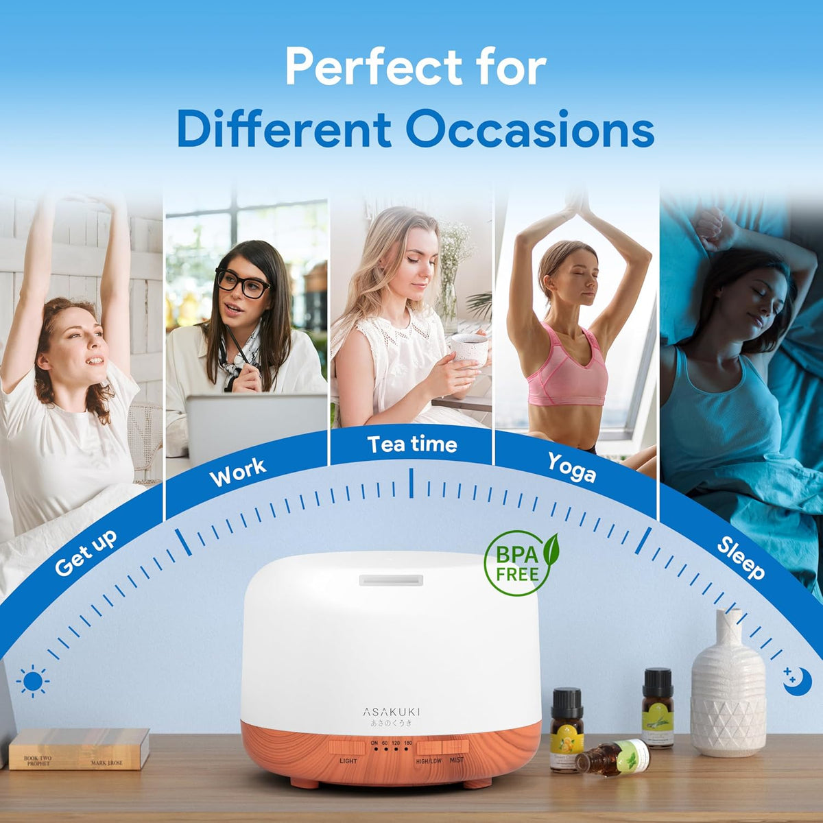 Essential Oil Diffuser for Home, 500ML Aromatherapy Humidifier