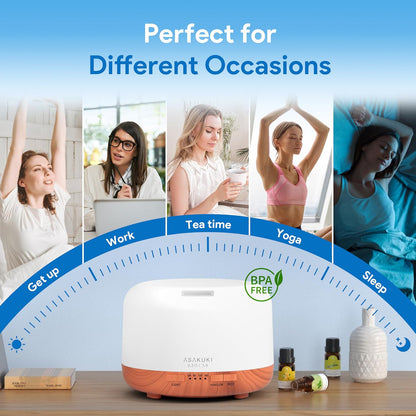 Essential Oil Diffuser for Home, 500ML Aromatherapy Humidifier