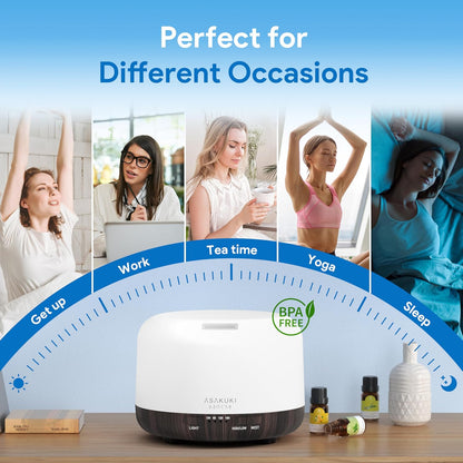 Essential Oil Diffuser for Home, 500ML Aromatherapy Humidifier