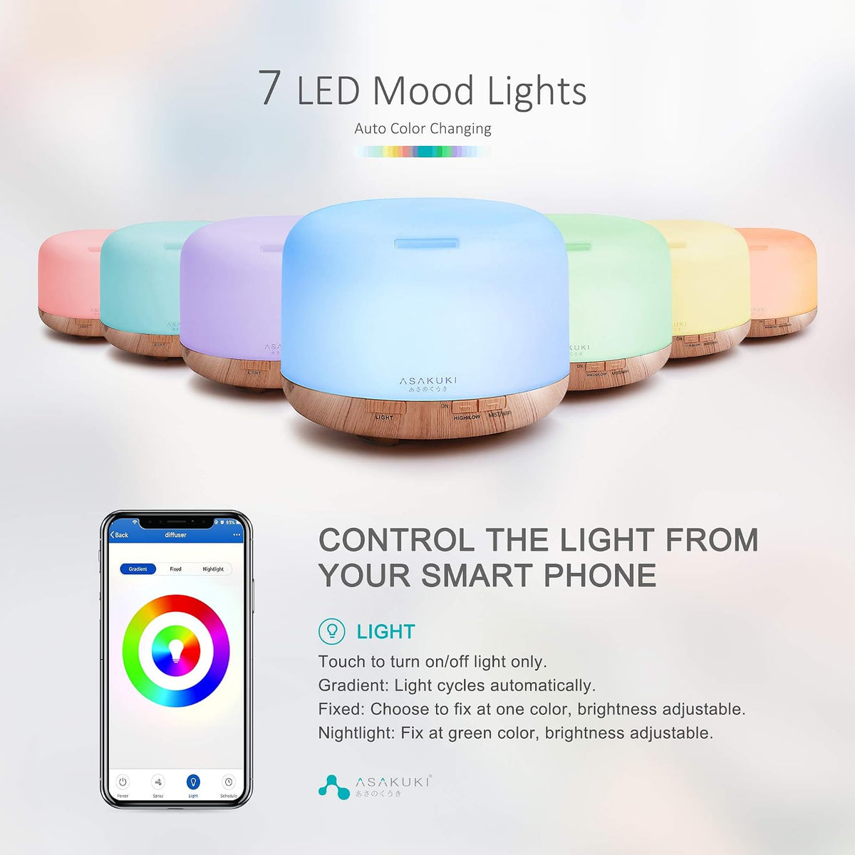 Essential Oil Diffuser for Home, 500ML Aromatherapy Humidifier