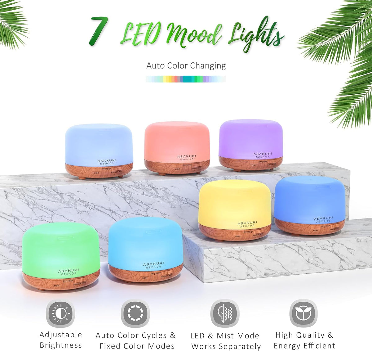 Essential Oil Diffuser for Home, 500ML Aromatherapy Humidifier