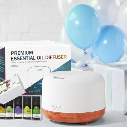 Essential Oil Diffuser for Home, 500ML Aromatherapy Humidifier