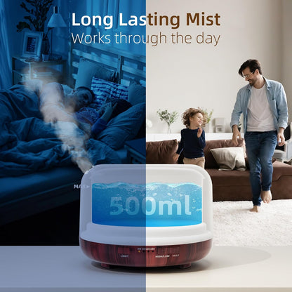 Essential Oil Diffuser for Home, 500ML Aromatherapy Humidifier