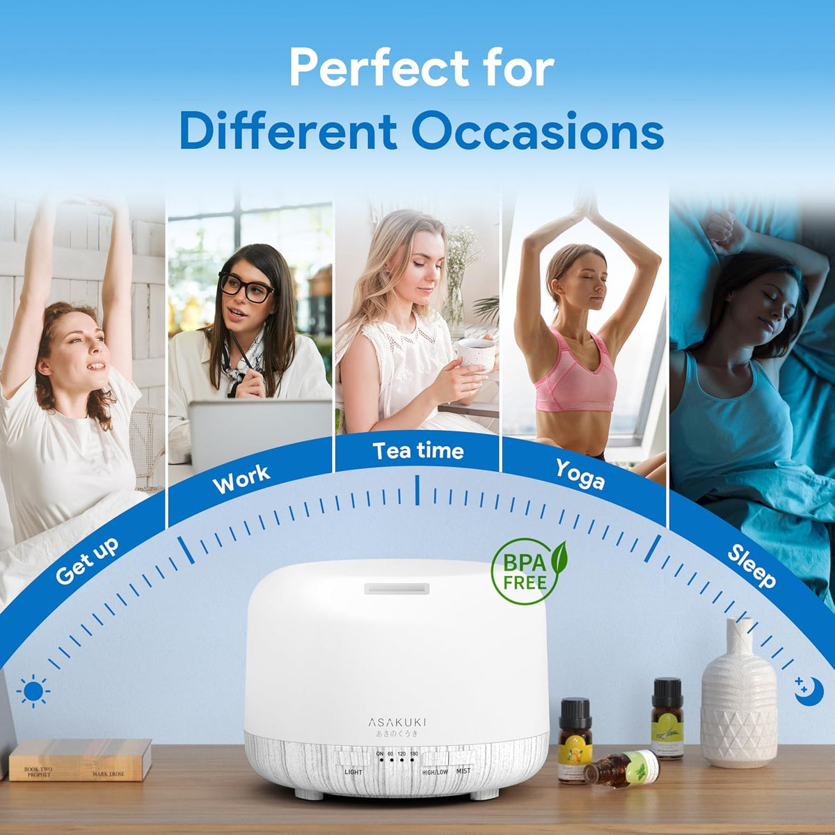 Essential Oil Diffuser for Home, 500ML Aromatherapy Humidifier