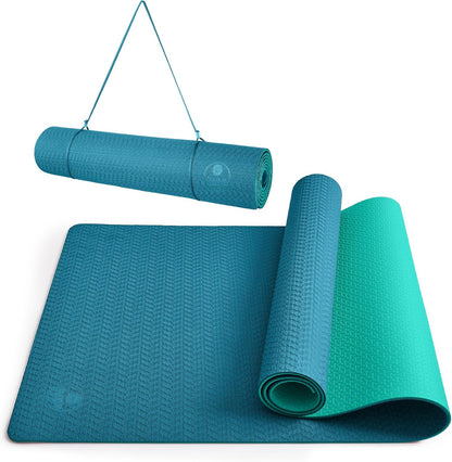 IUGA Yoga Mat Thick Non Slip Anti-tear Pilates Mat Eco Friendly Hot Yoga Mats for Workout & Exercise(72"x 24"x 6mm)