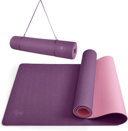 IUGA Yoga Mat Thick Non Slip Anti-tear Pilates Mat Eco Friendly Hot Yoga Mats for Workout & Exercise(72"x 24"x 6mm)